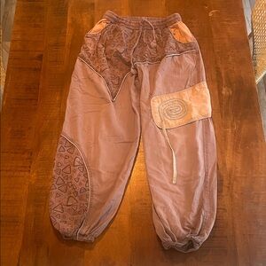 Free People Earthy Patchwork Joggers